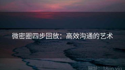 微密圈四步回放：高效沟通的艺术