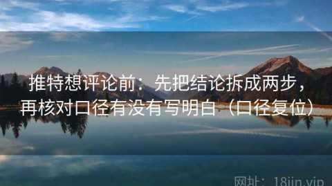 推特想评论前：先把结论拆成两步，再核对口径有没有写明白（口径复位）