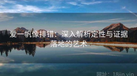 爱一帆像排错：深入解析定性与证据落地的艺术