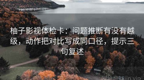 柚子影视体检卡：问题推断有没有越级，动作把对比写成同口径，提示三句复述