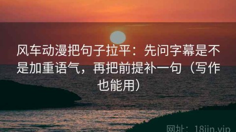 风车动漫把句子拉平：先问字幕是不是加重语气，再把前提补一句（写作也能用）