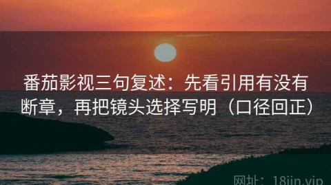 番茄影视三句复述：先看引用有没有断章，再把镜头选择写明（口径回正）