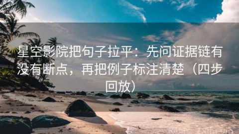 星空影院把句子拉平：先问证据链有没有断点，再把例子标注清楚（四步回放）